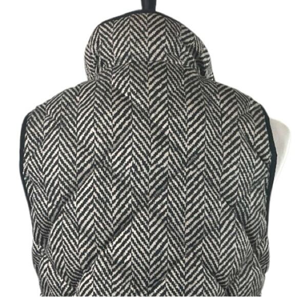 J.Crew Vest Down Filled Quilted Puffer Herringbone Black Tan Women’s Size Small - Picture 9 of 13